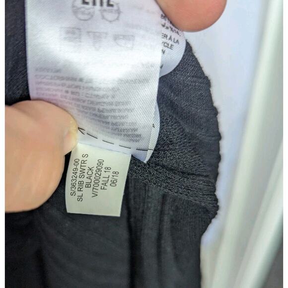 NWT Banana Republic Ribbed Knit Sheath Sweater Dress Black Slit Midi Fall '18 XL - Picture 10 of 12